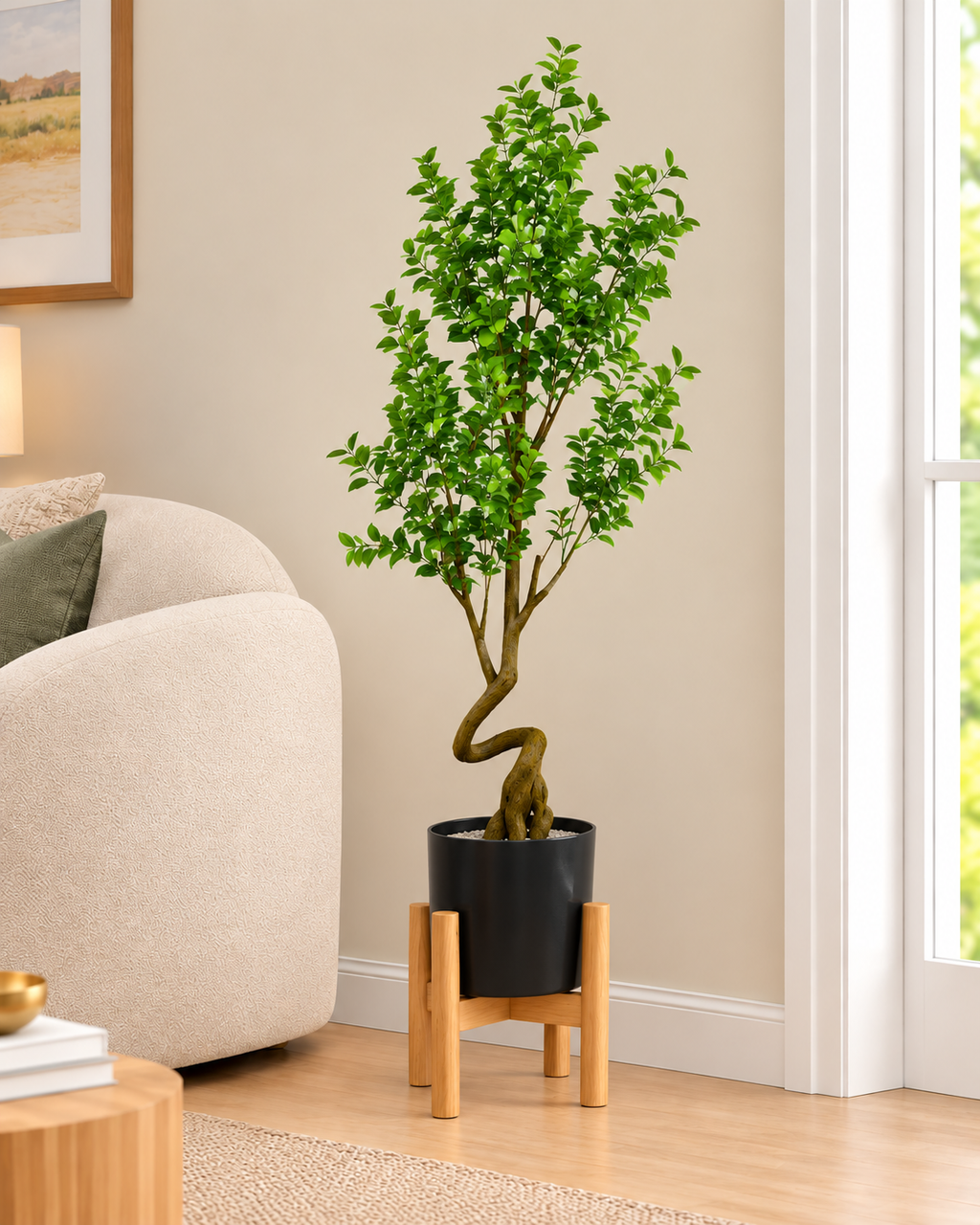 Heartleaf Ficus Artificial Indoor Plant For Home ( 5.6 Feet ) (Natural Feel)