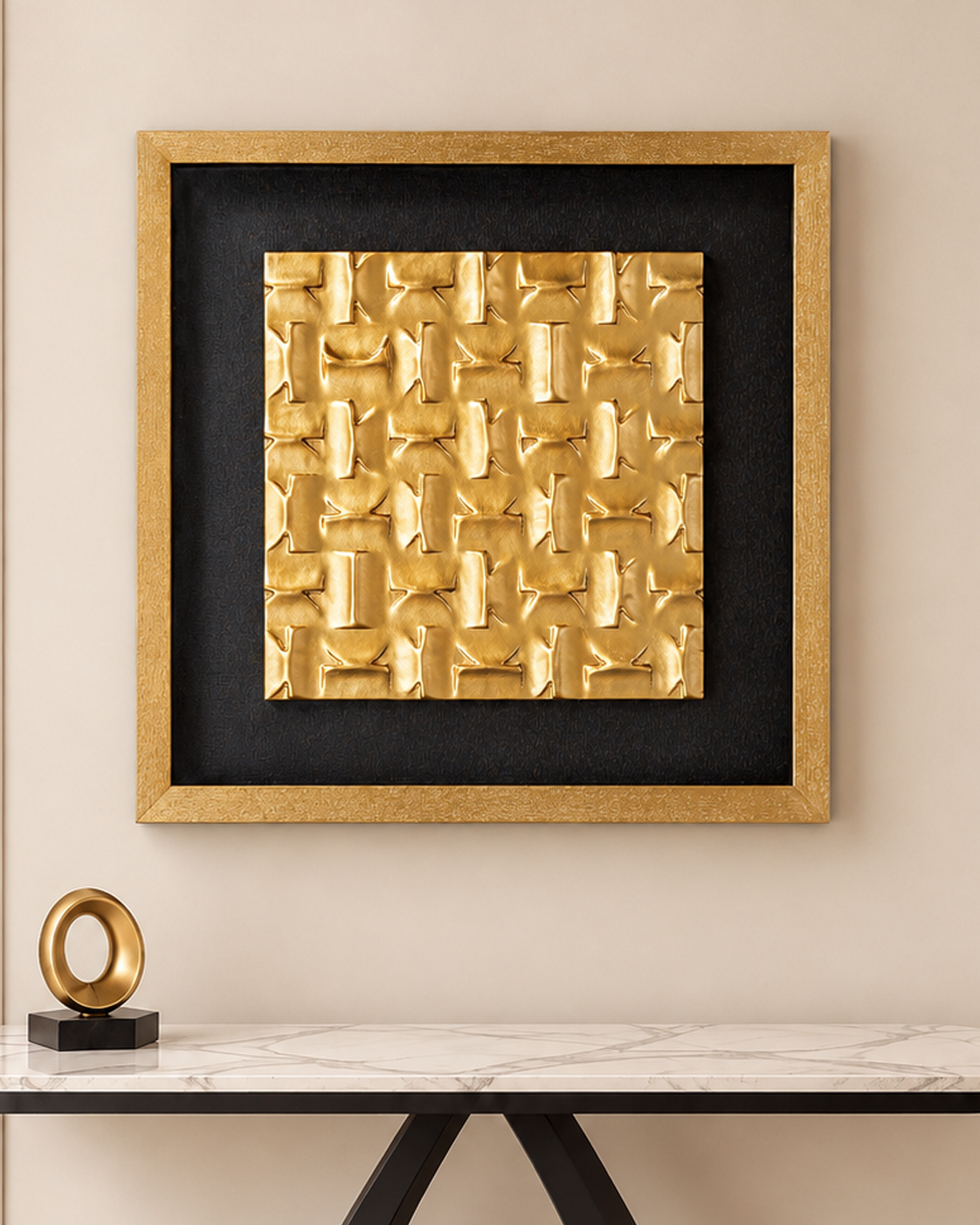 Golden Matrix Shadow Box for Wall Decoration