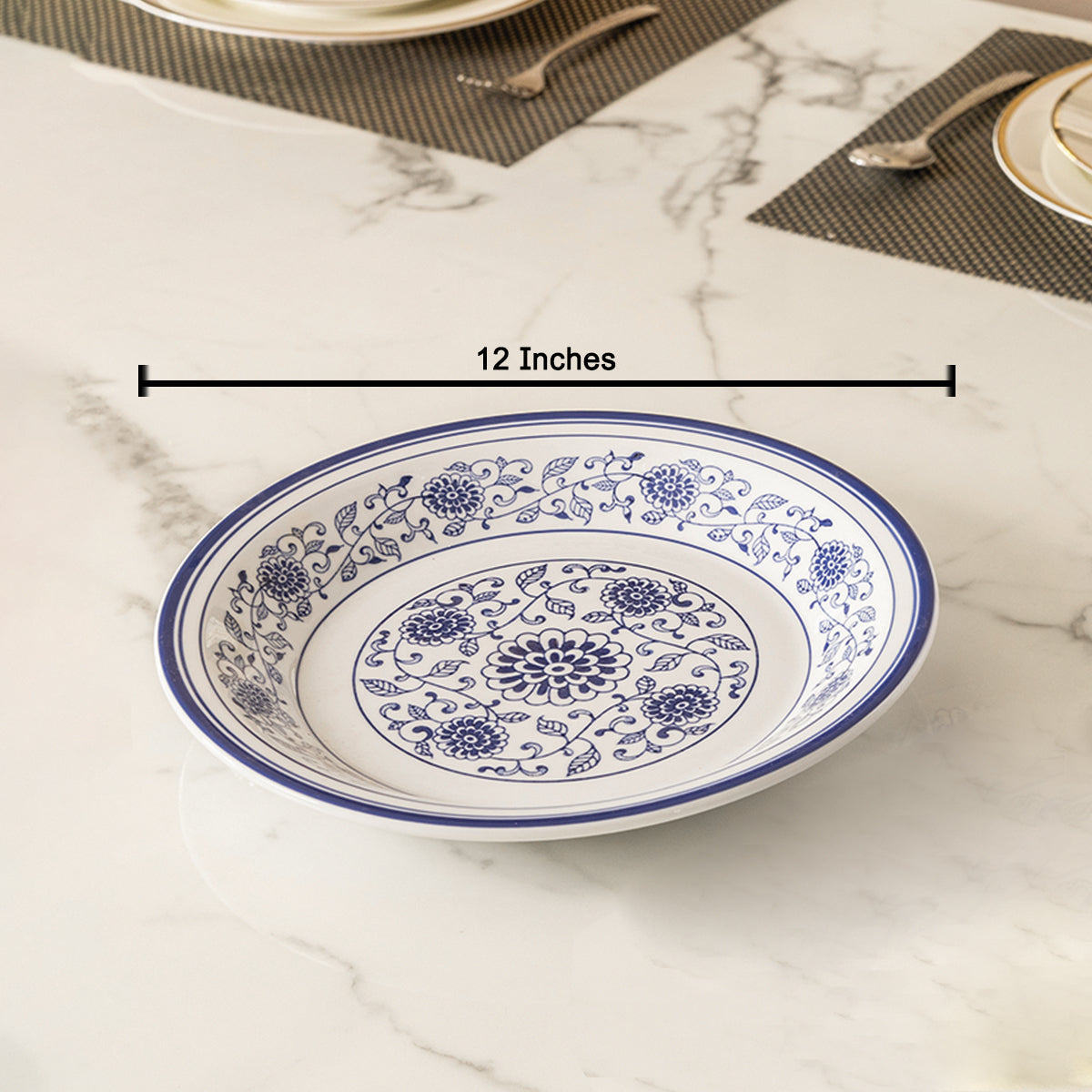 Bluecrest Illume Dining Plates for Home (Blue Pottery)