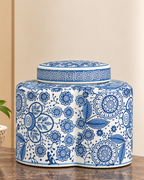 Floral Dynasty Decorative Vase For Home & Item for Home Decoration - Medium (Blue Pottery)