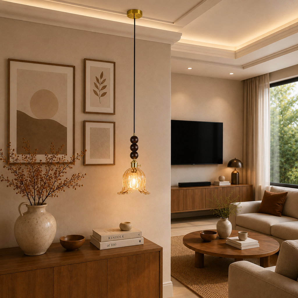 Forest Lily Pendant Light For Living Room & Item  for Home Decoration - Amber