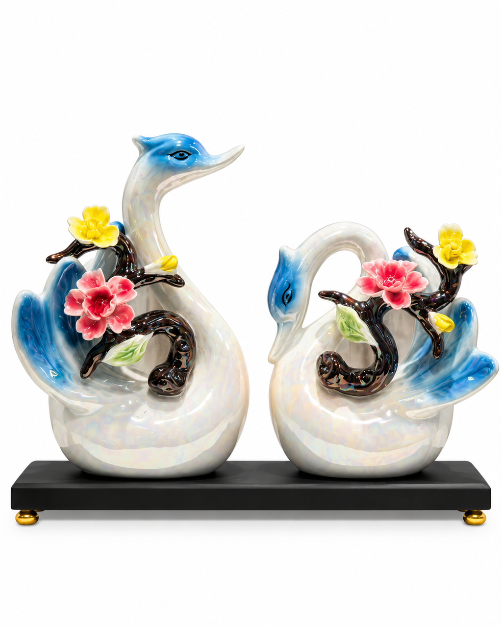 Floral Grace Home Decoration Showpiece - Blue