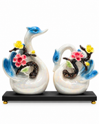 Floral Grace Home Decoration Showpiece - Blue
