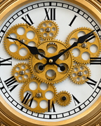 Majestic Era Luxury Designer Silent Movement Wall Clock With Moving Gear Mechanism