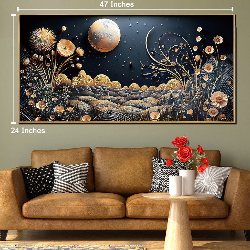 Starry Meadow Glow Crystal Glass Decorative Wall painting Art