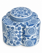 Floral Dynasty Decorative Vase For Home & Item for Home Decoration - Medium (Blue Pottery)