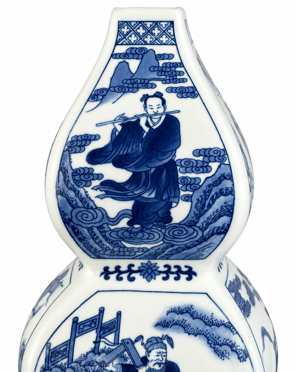 Timeless Tales Decorative Vase & Showpiece for Home & Item for Home Decoration (Blue Pottery)