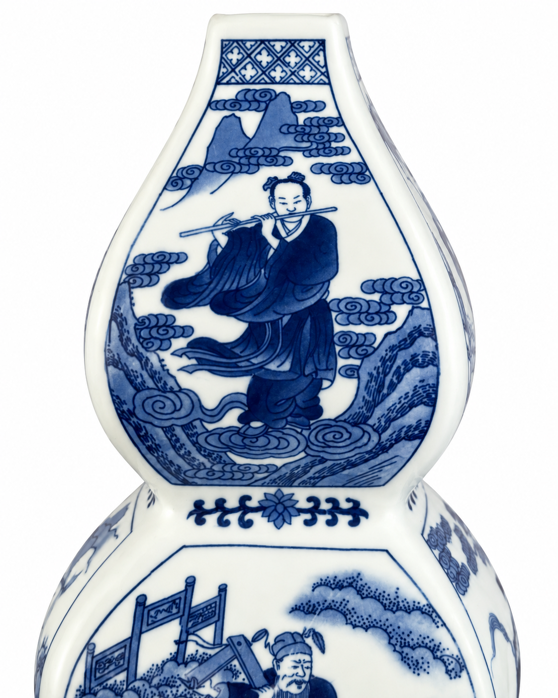 Timeless Tales Decorative Vase & Showpiece for Home & Item for Home Decoration (Blue Pottery)