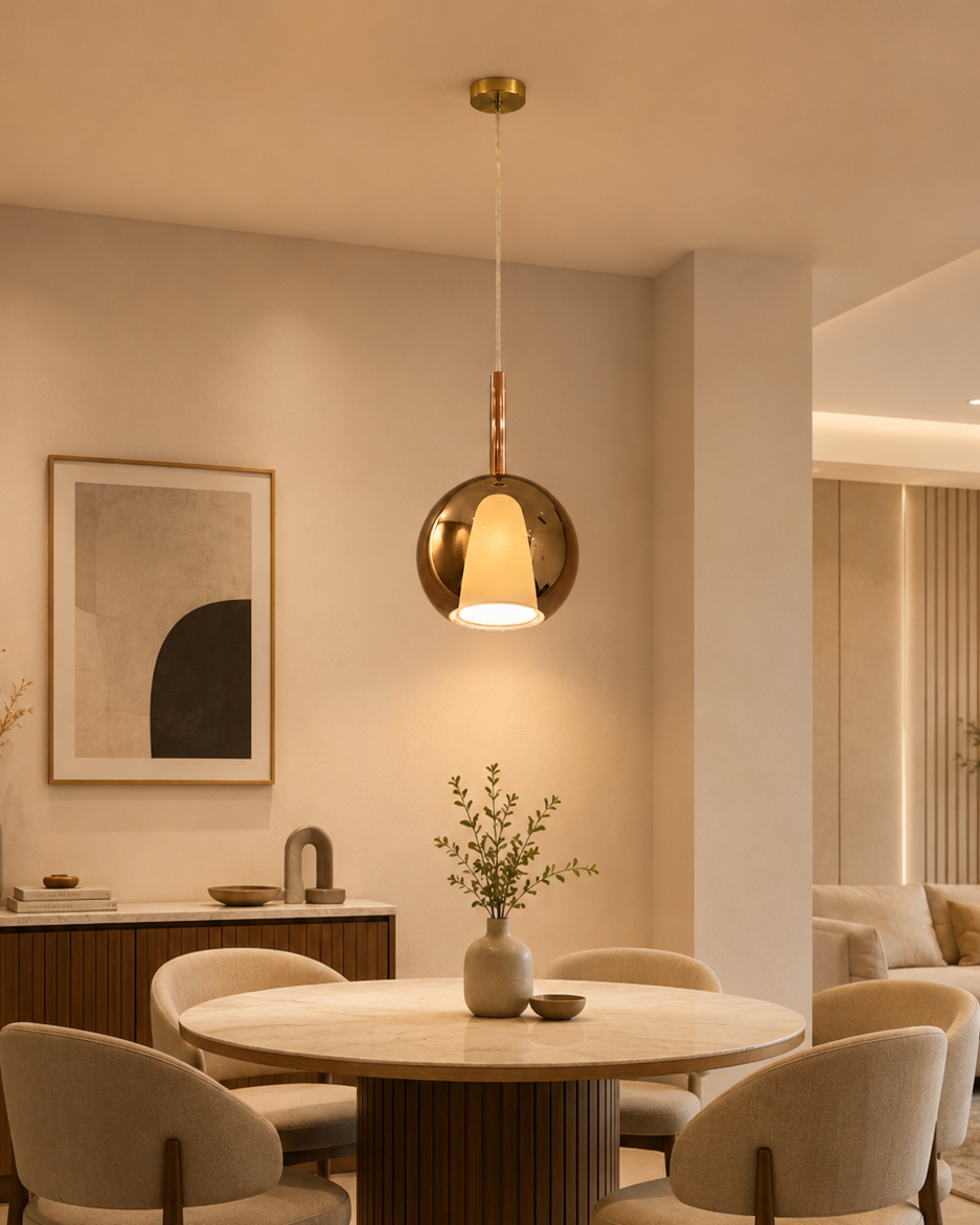 Rose Gold Orb Ceiling Light For Living Room & Home Decoration item