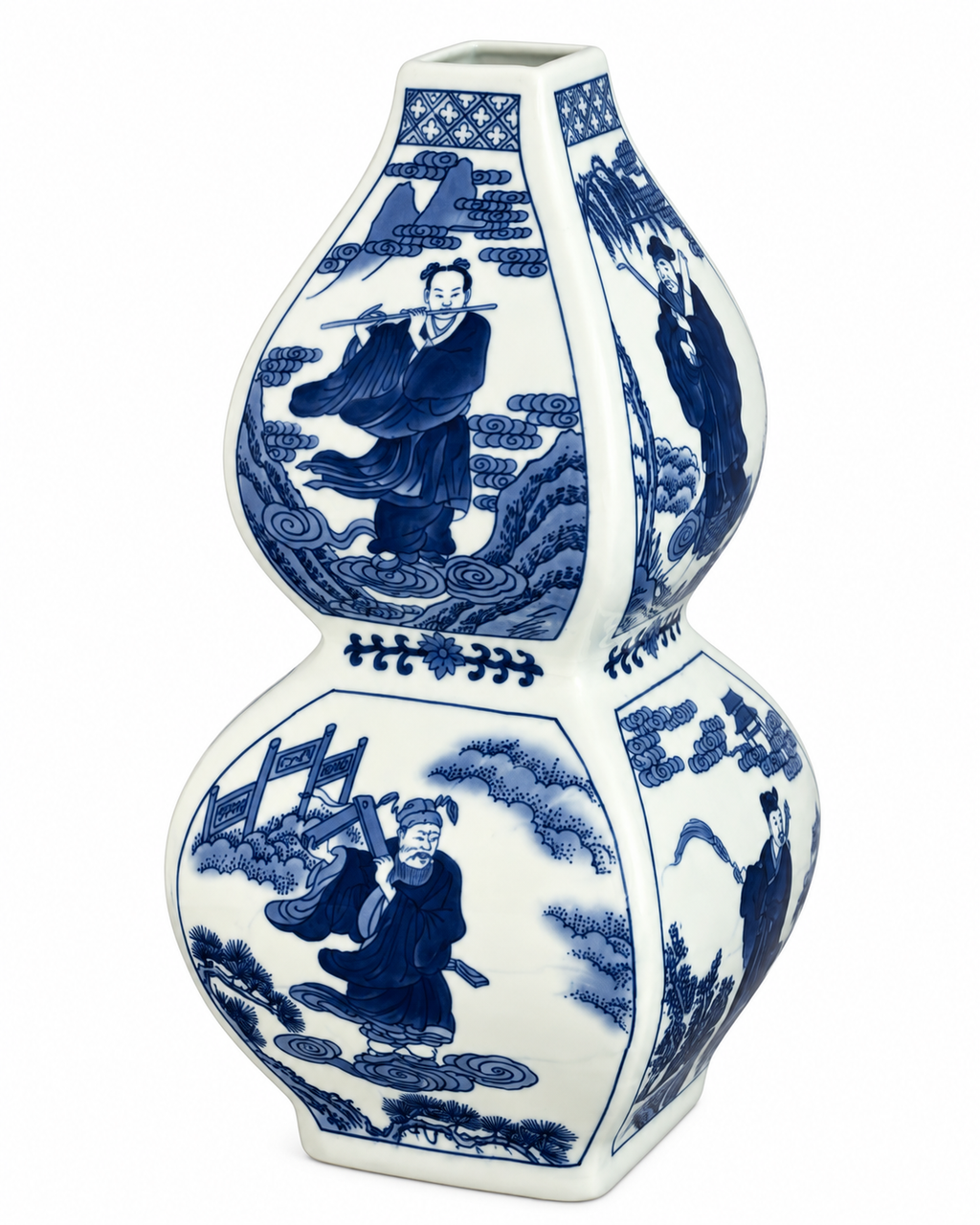 Timeless Tales Decorative Vase & Showpiece for Home & Item for Home Decoration (Blue Pottery)