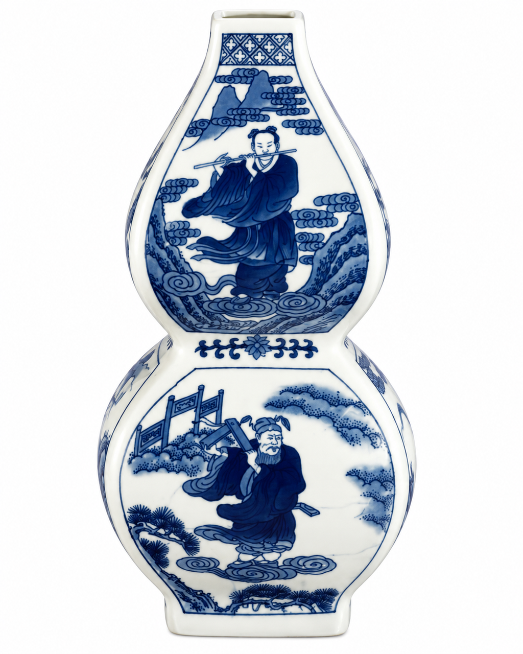 Timeless Tales Decorative Vase & Showpiece for Home & Item for Home Decoration (Blue Pottery)