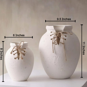Knot & Calm Decorative Ceramic Vase & Table Showpiece for Home - Set of 2