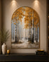 The Golden Forest Path Embossed Wall Painting for Home & Item for Wall Decoration ( 35.5 x 23.5 Inches )