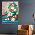 Rose Garden Glow Hand Wall Decor Paintings for Home (With outer Floater Frame) (34x45.5 Inches)