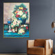 Rose Garden Glow Hand Wall Decor Paintings for Home (With outer Floater Frame) (34x45.5 Inches)