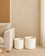 Artisan Pattern Indoor Planters For Home - Beige