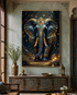 Elephant of Golden Prosperity Crystal Glass Art Wall Painting For Home Décor