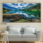 Lakeside Horizon Crystal Glass Nature Painting & Wall Decoration Items