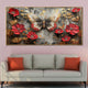 Red Bloom Butterfly Crystal Glass Framed Wall Paintings For Home & Wall Decoration items