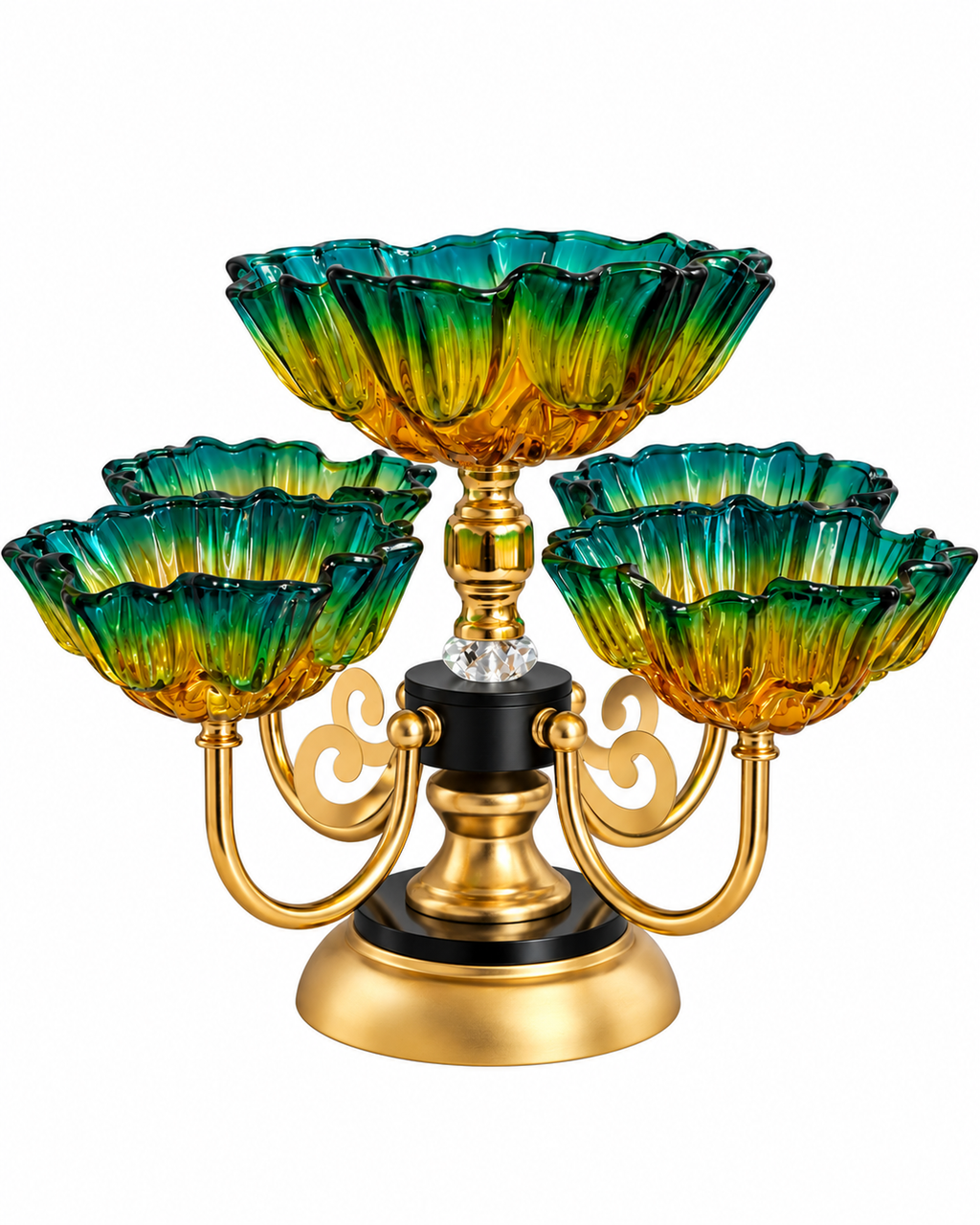 Sapphire Blossom Snacks Bowl Set & Serveware - Blue