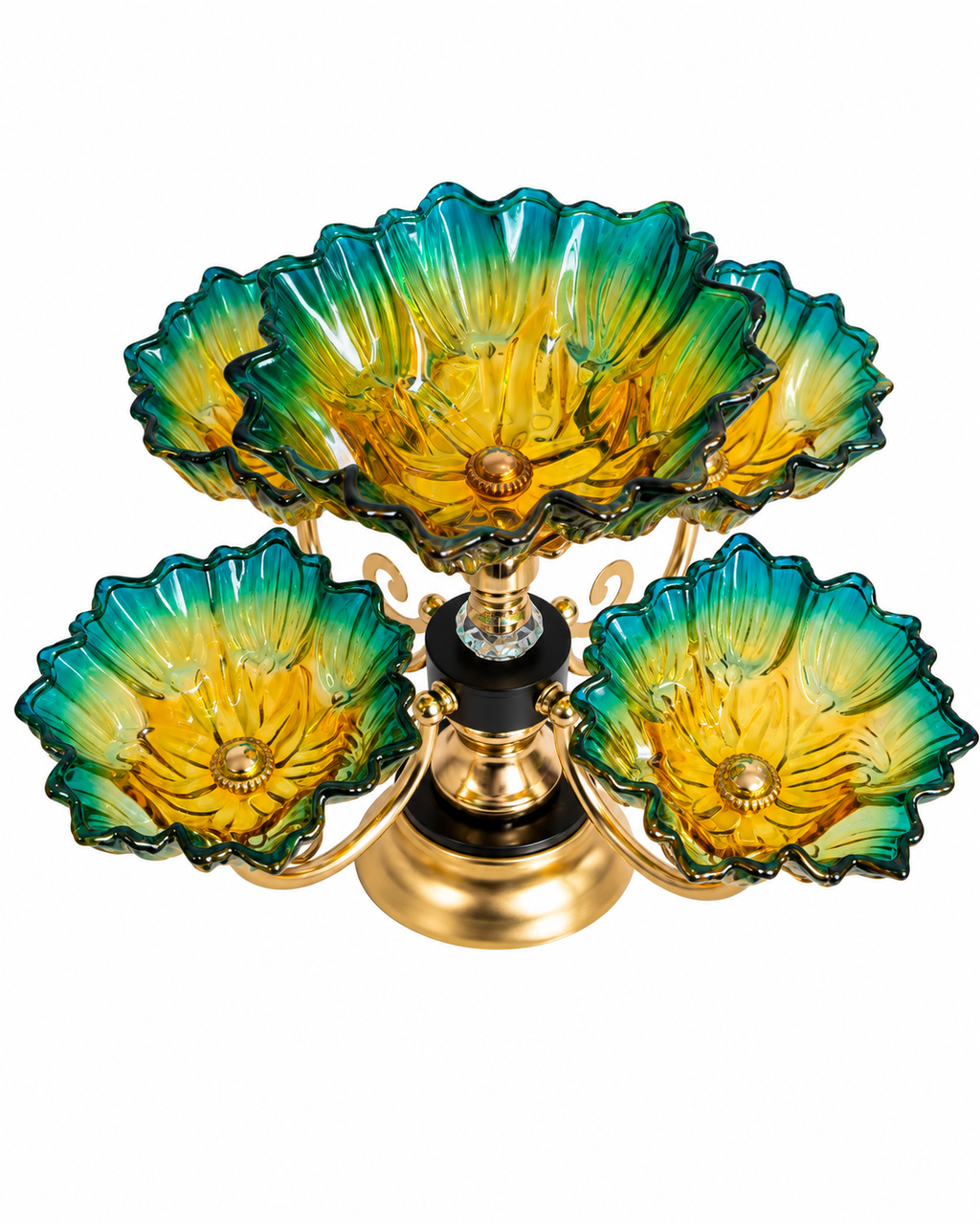 Sapphire Blossom Snacks Bowl Set & Serveware - Blue