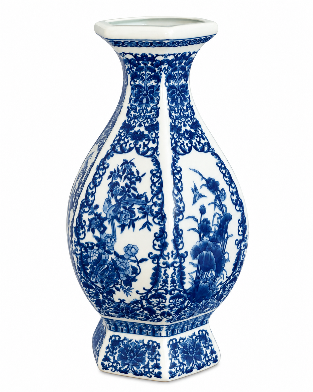 Porcelain Paradise Decorative Vase & Showpiece for Home & Item for Home Decoration (Blue Pottery)