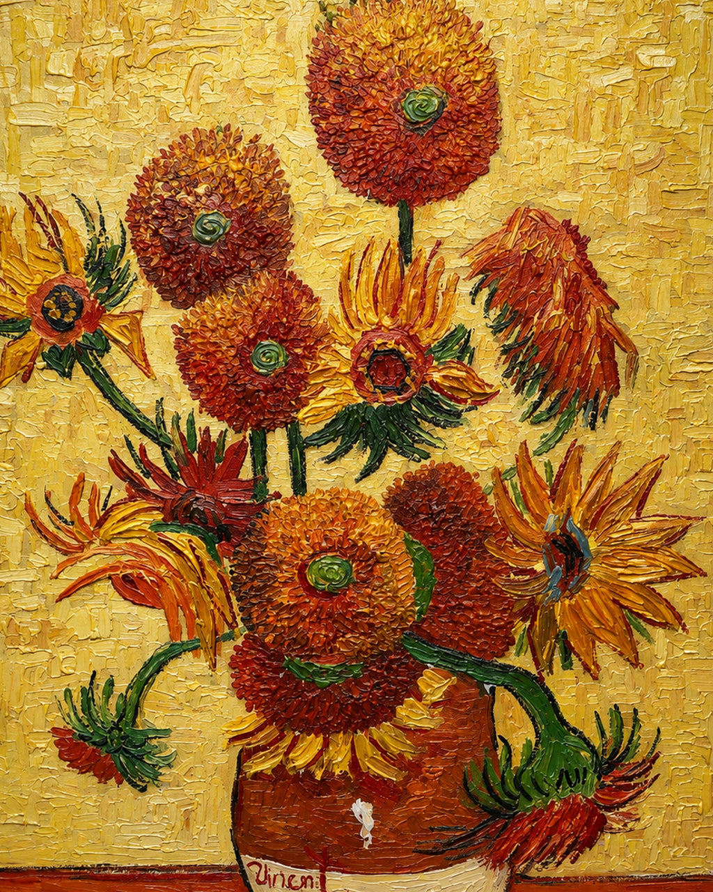 Sunflower Harmon 100% Hand Painted Wall Art Paintings for Home & Item for Wall Decoration ( 35.5 x 23.5 Inches )