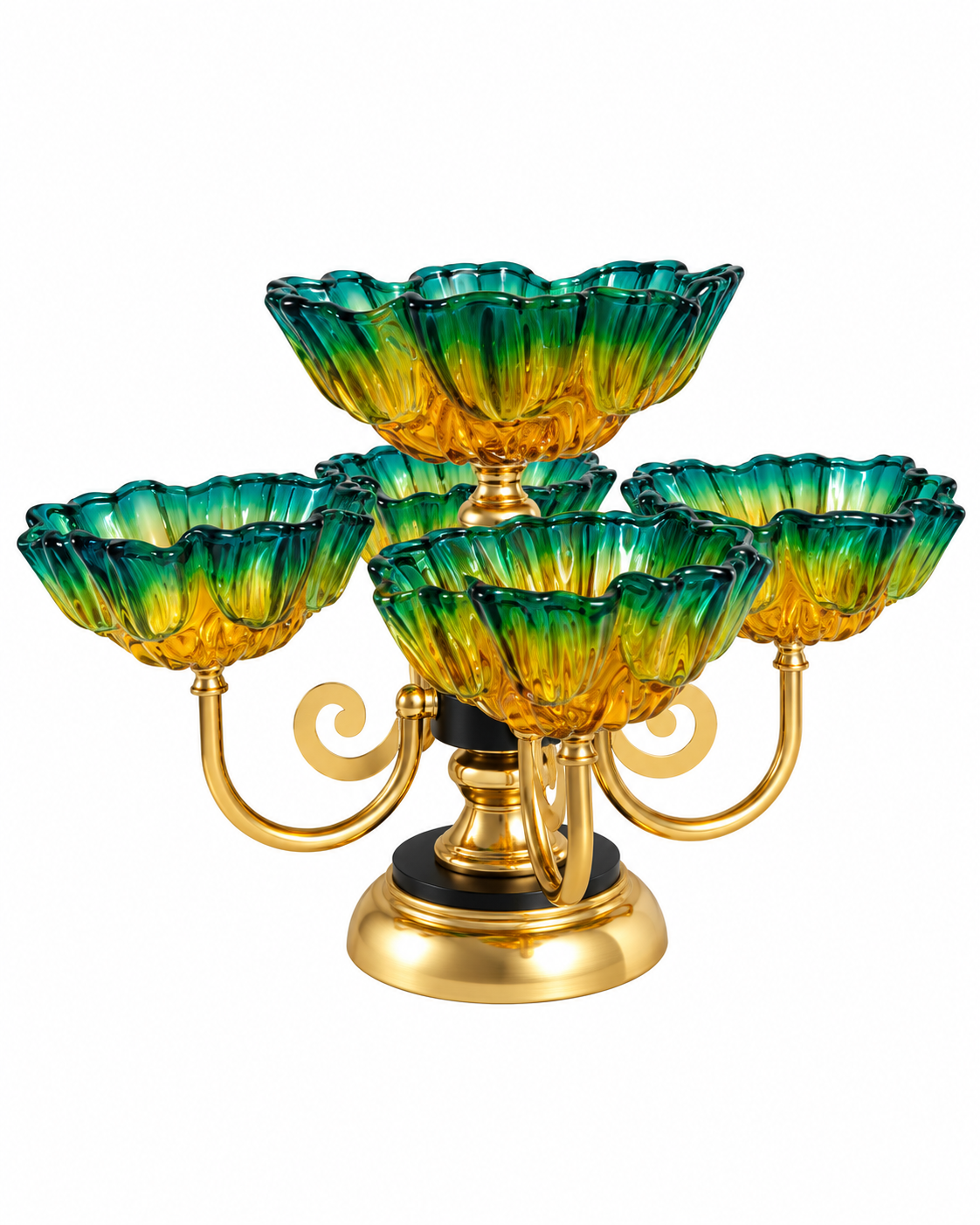 Sapphire Blossom Snacks Bowl Set & Serveware - Blue