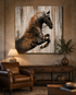 The Jumping Stallion 100% Hand Painted Oil Paintings For Home & Wall Decoration Items (48 x 48 Inches)