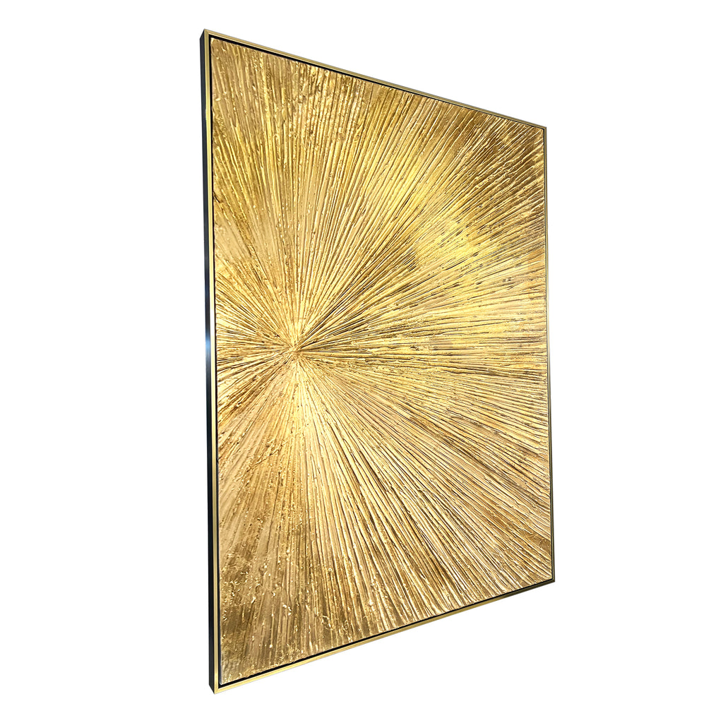 Aurelian Elegance 100% Hand Painted Wall Painting with Metal Work (outer Floater Frame ) (With outer Floater Frame)