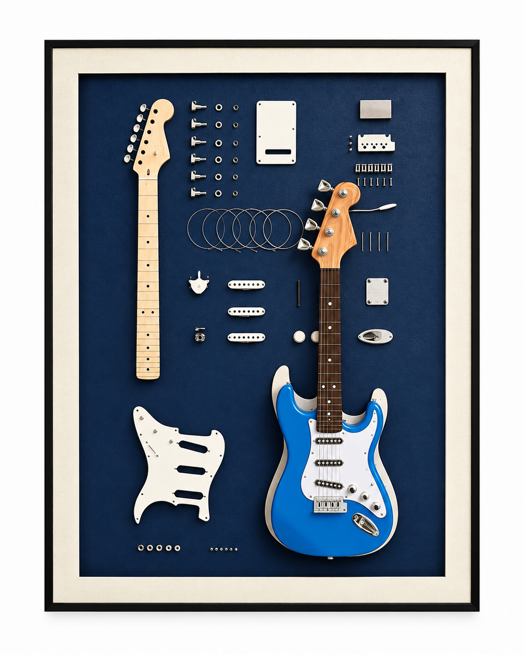 Guitar Anatomy Pop Art Shadow Box & Wall Decoration Item