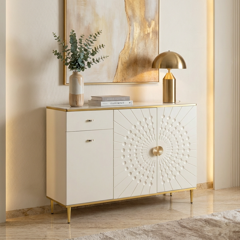 Cosmic Echo Wooden Console Table With Storage For Home & Crockery Storage Cabinet / Crockery Unit