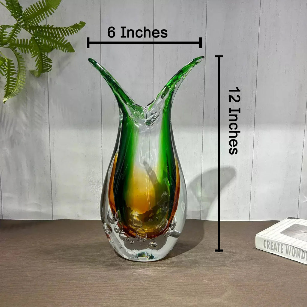 Eden Split Luxe Handblown Glass Vase & Decorative showpiece