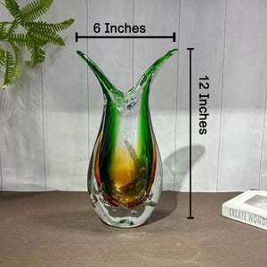 Eden Split Luxe Handblown Glass Vase & Decorative showpiece
