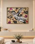Wings of Grace by PERRY MILOU 100% Hand Wall Painting For Home (With Outer Floater Frame frame) ( 31.5 x 45.5 Inches )