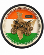 India In Motion Gear Movement Wall Clock For Living Room With Moving Gear Mechanism By Dekor Company - Big (Steel Body)