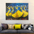 Golden Dance of Unity Hand painted Wall Art (With Outer Floater Frame)