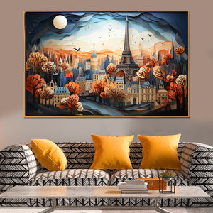 Tapestry of Paris and the Eiffel Tower Canvas Painting