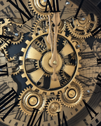 Divine Time Luxury Designer Silent Movement Standing Clock With Moving Gear Mechanism (Steel Body)