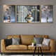 Opaline Bouquet Crystal Glass Wall Paintings For Home - Set of 3