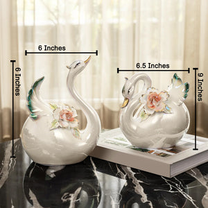 Tranquil Romance Swan Showpiece for Home and Item for Table Decoration