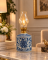 Porcelain Glow Traditional Oil Lamp for Pooja at Home & Item for Home Decoration (Blue Pottery)
