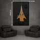 Golden Paris Nights Modern Wall Art ( 32 x 47 Inches )