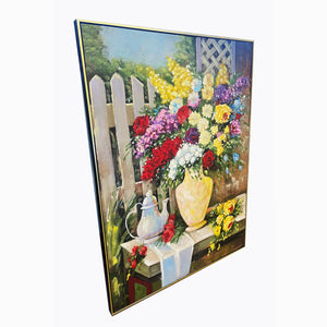 Garden Blossom Delight Hand Wall Decor Paintings for Home (With outer Floater Frame) (34x45.5 Inches)