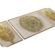 Golden Leaf & Sunburst Crystal Glass Wall Paintings For Home - Set of 3