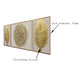Golden Leaf & Sunburst Crystal Glass Wall Paintings For Home - Set of 3