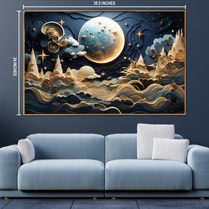Full Moon Night  Canvas Painting for Wall Art