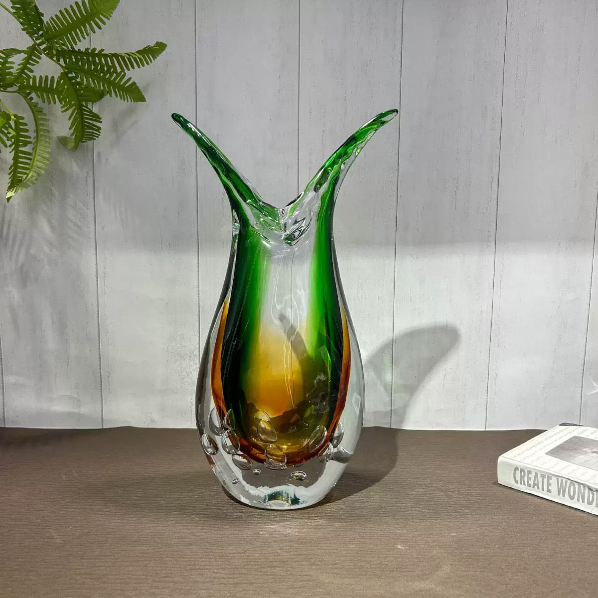 Eden Split Luxe Handblown Glass Vase & Decorative showpiece