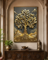 Tree of Golden Abundance Crystal Glass Painting & Wall Decoration Items