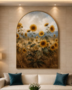 Summer Sunflower Field Embossed Wall Painting for Home & Item for Wall Decoration ( 35.5 x 23.5 Inches )
